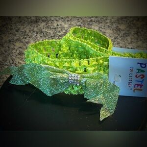 Pastels Lime Glitter Bow Headband